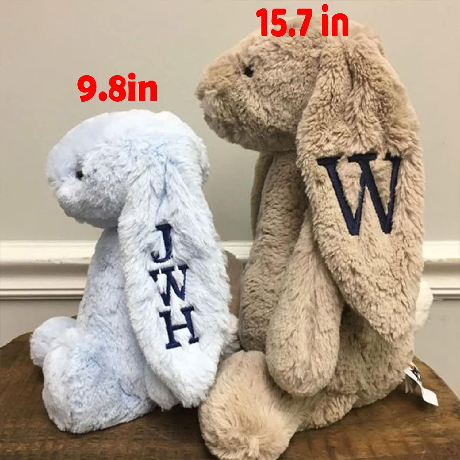 Personalized Embroidered Plush Bunny Toy with Childs Name