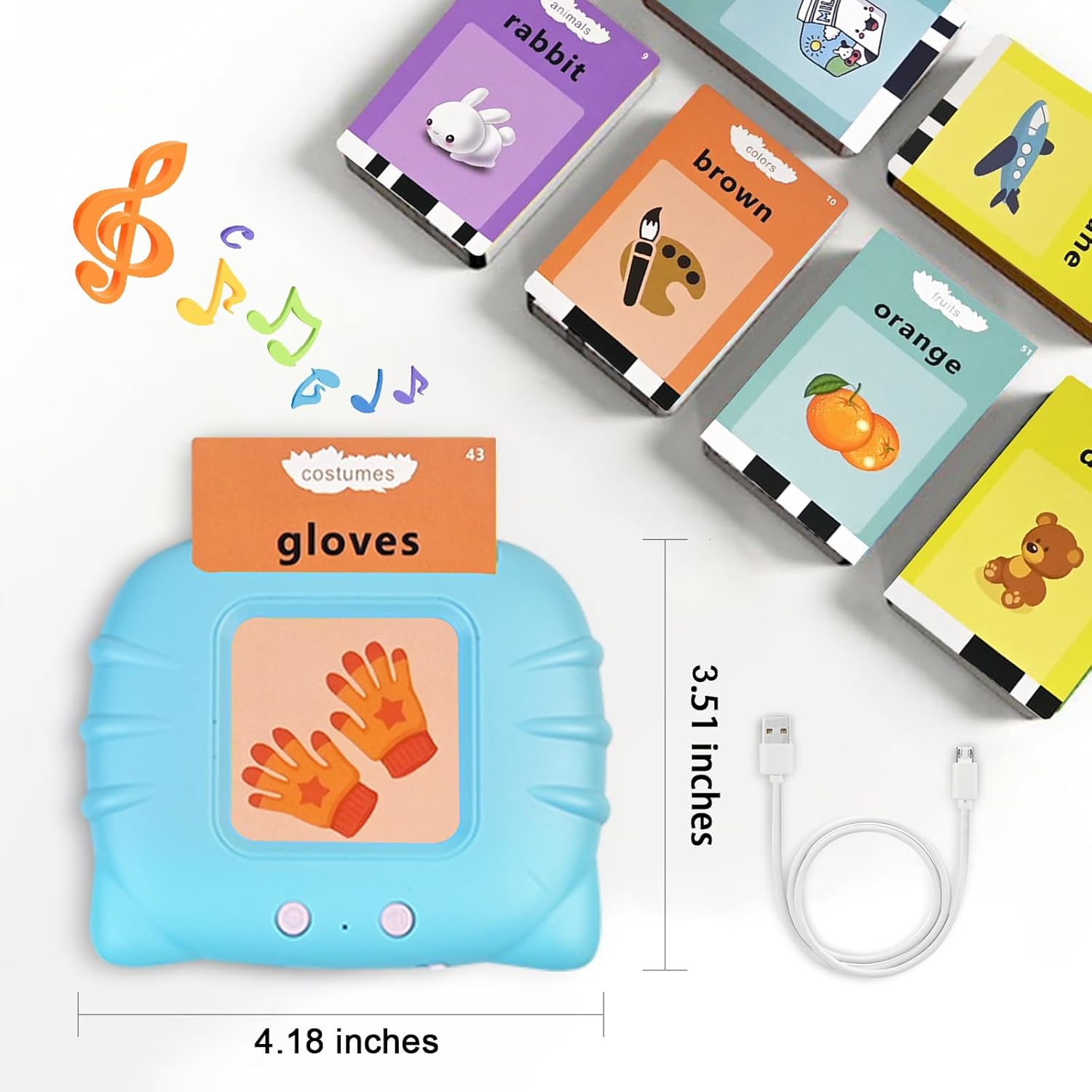 GOPIUPIU Talking Flash Cards for Toddlers 2-4 Years 1