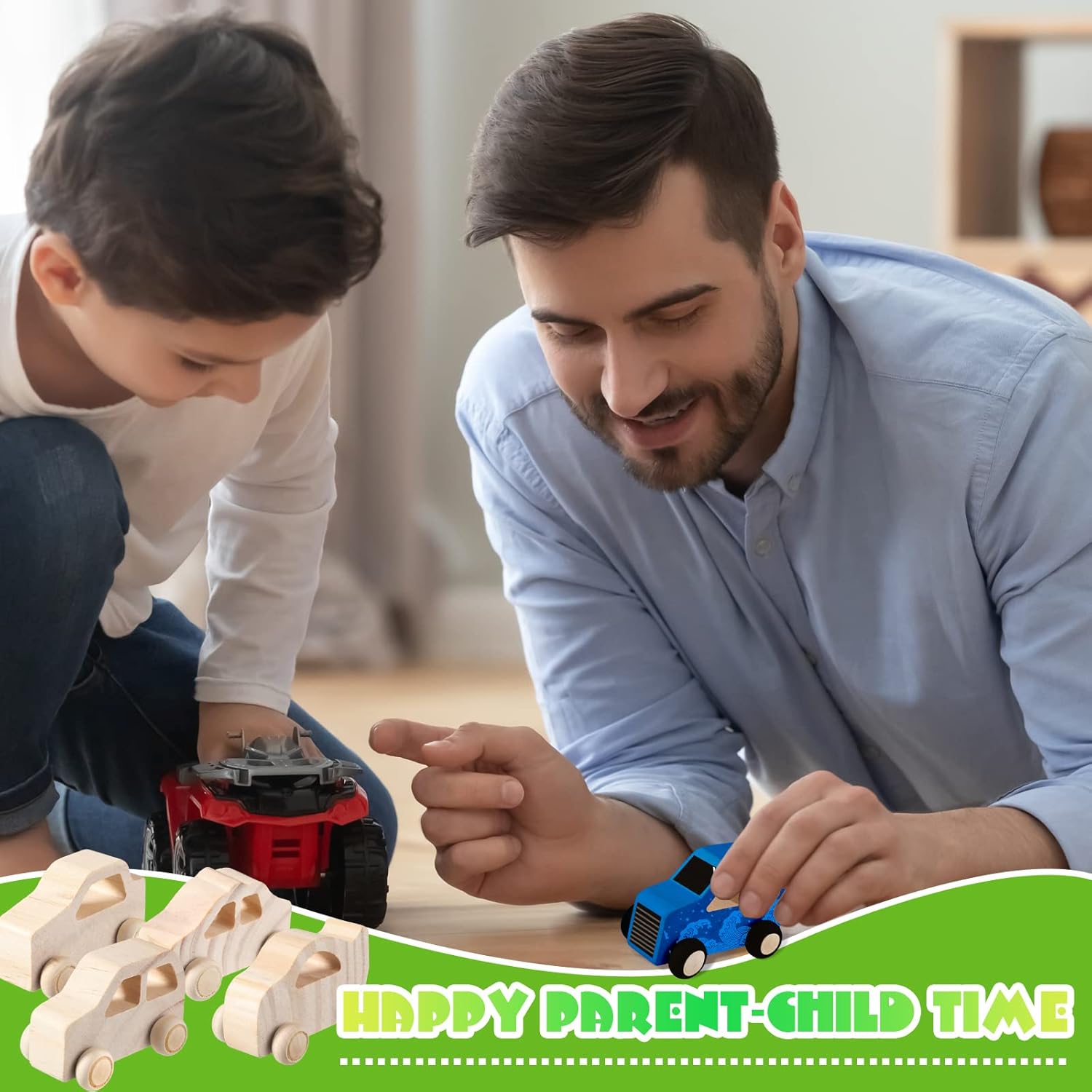 Chivao 24 Piece Wooden Car DIY Kit for Kids