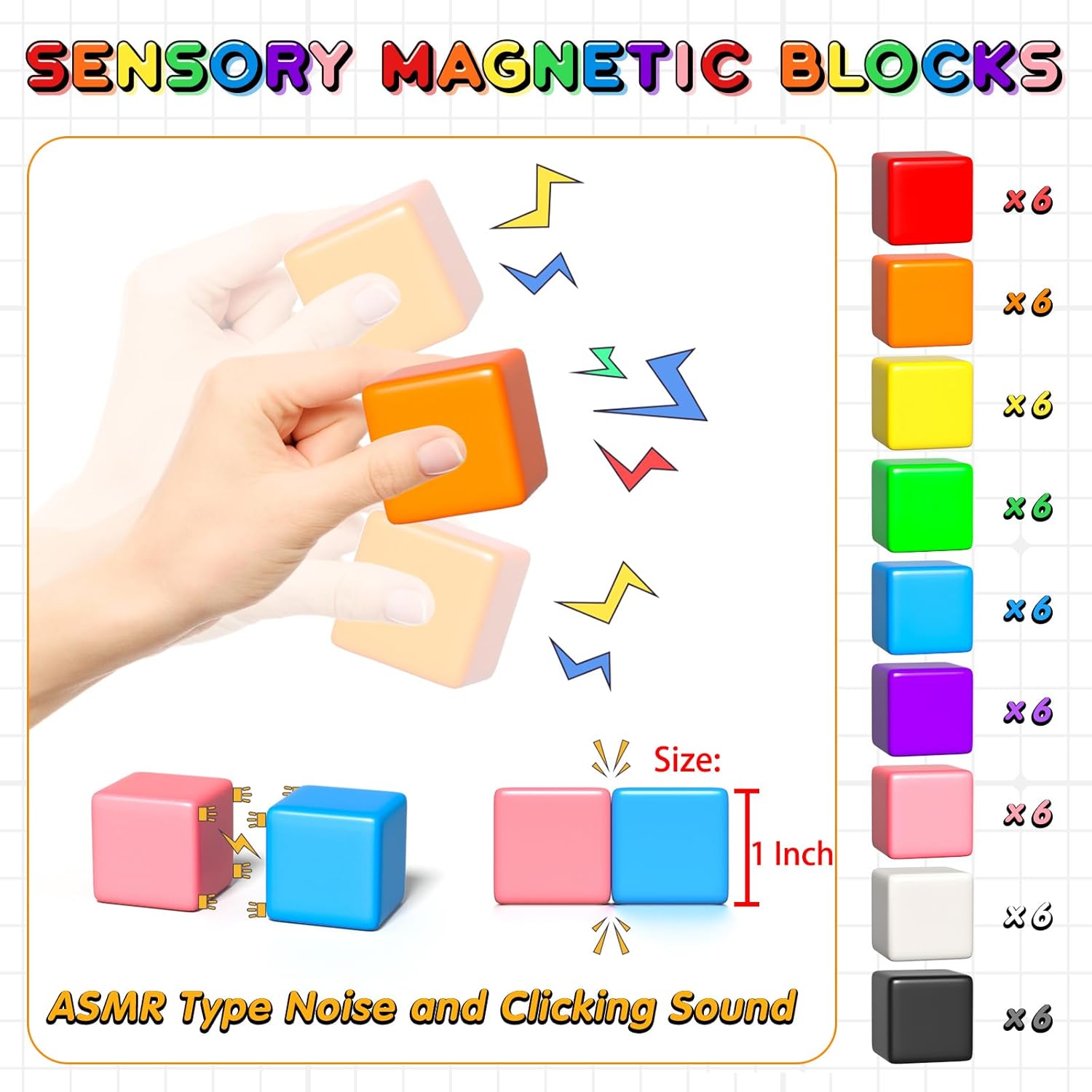 54PCS Magnetic Blocks for Kids Ages 3-5