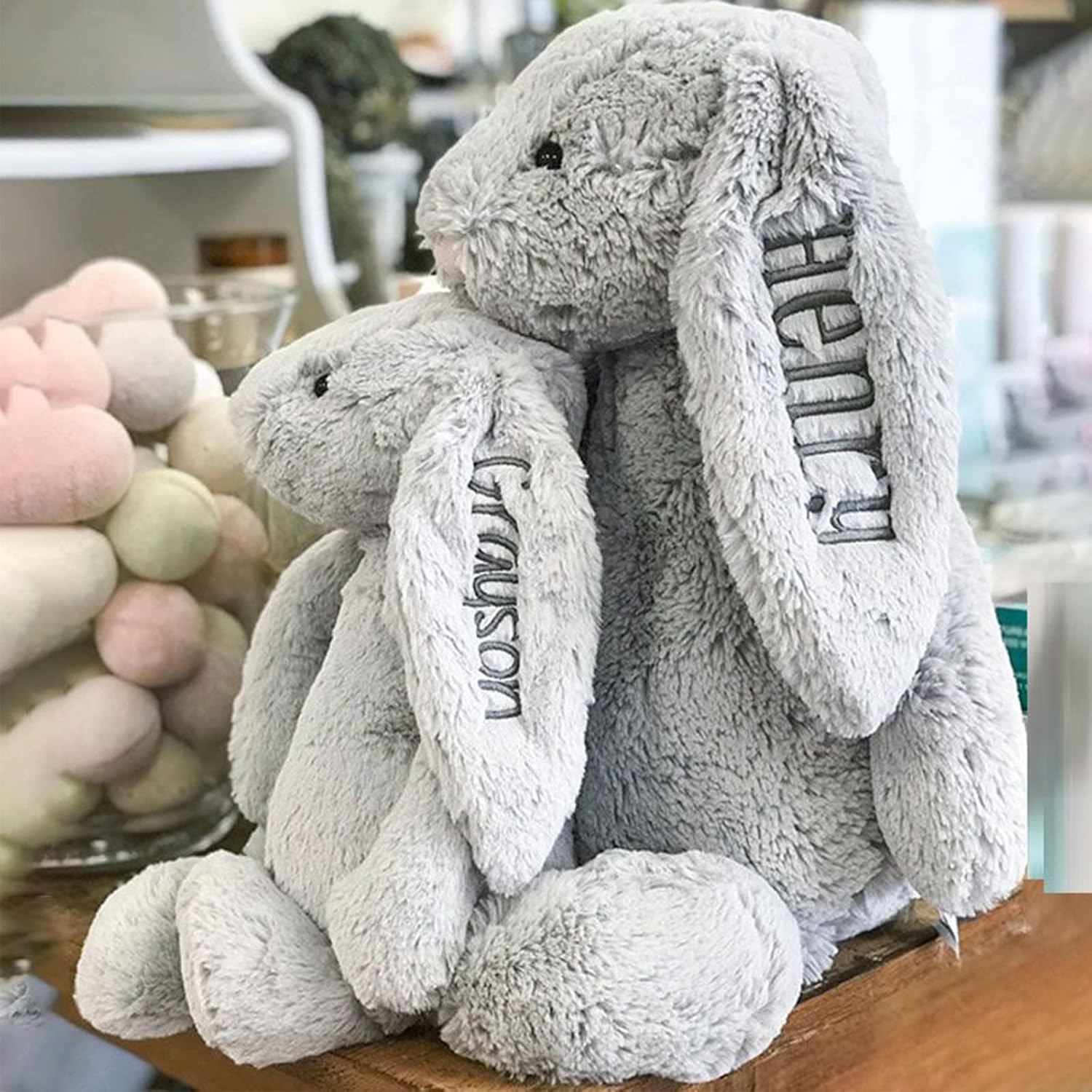 Personalized Embroidered Plush Bunny Toy with Childs Name