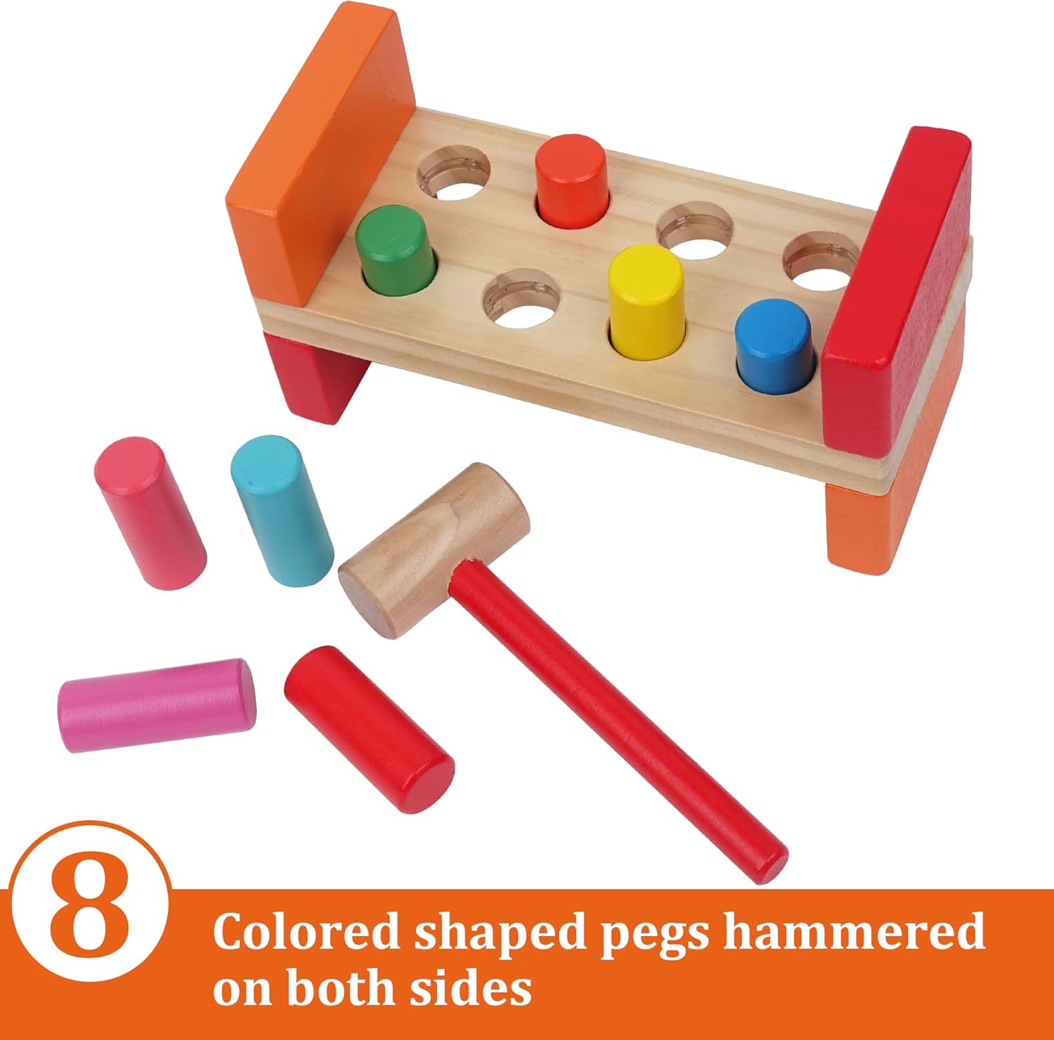 Hidoggy Wooden Hammer Toy for Toddlers 1-3