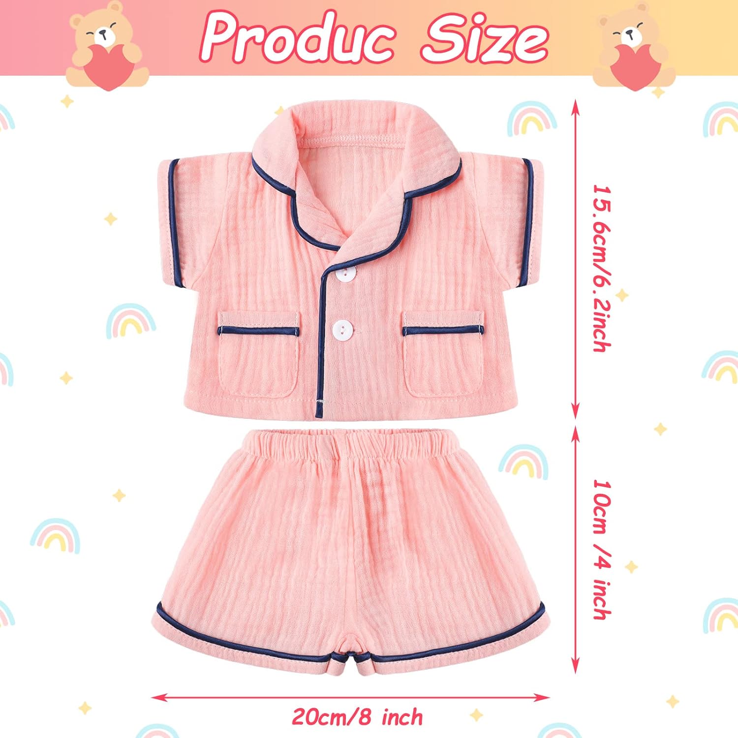 Hungdao Bear Pajamas Clothes for 14 Inches Stuffed Animals