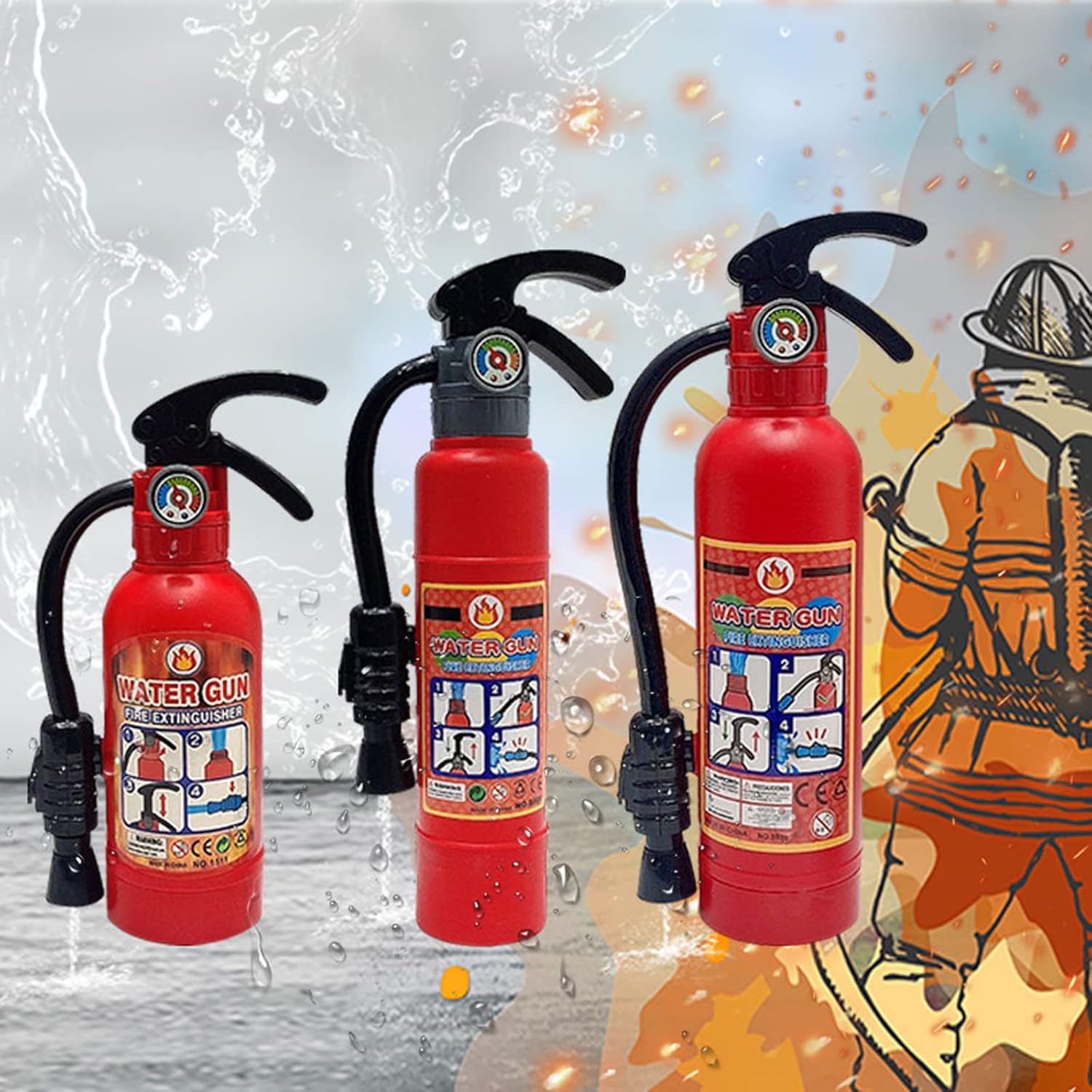 CAZOYEE 2 Pack Fire Extinguisher Role Play Toys for Kids
