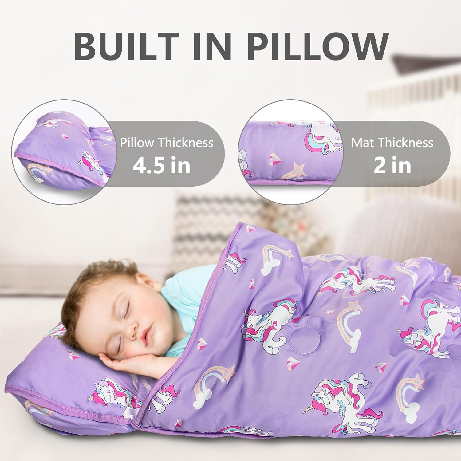 Primlect Toddler Nap Mat with Pillow and Blanket