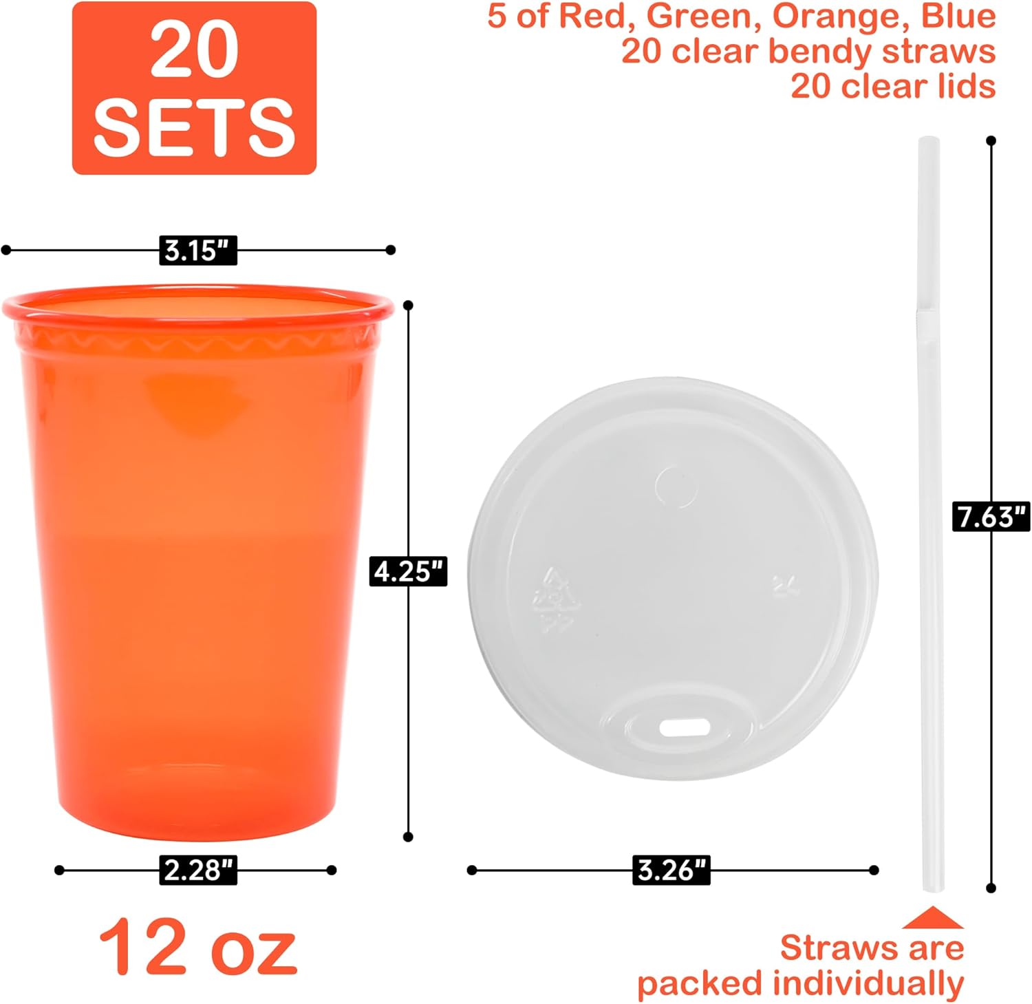 L LIKED 12 Oz Kids Sippy Cups Assorted 20 Count