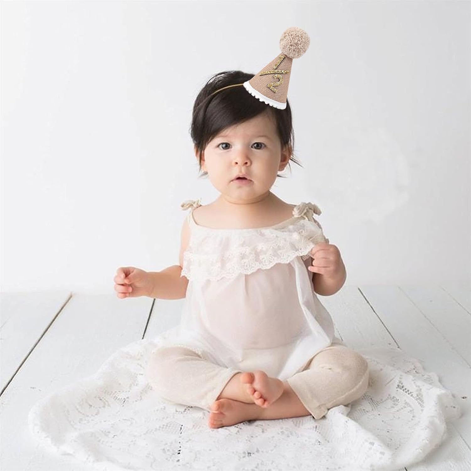 WAOUH Half Birthday Baby Hat - Glitter Crown for 6 Month Celebrations