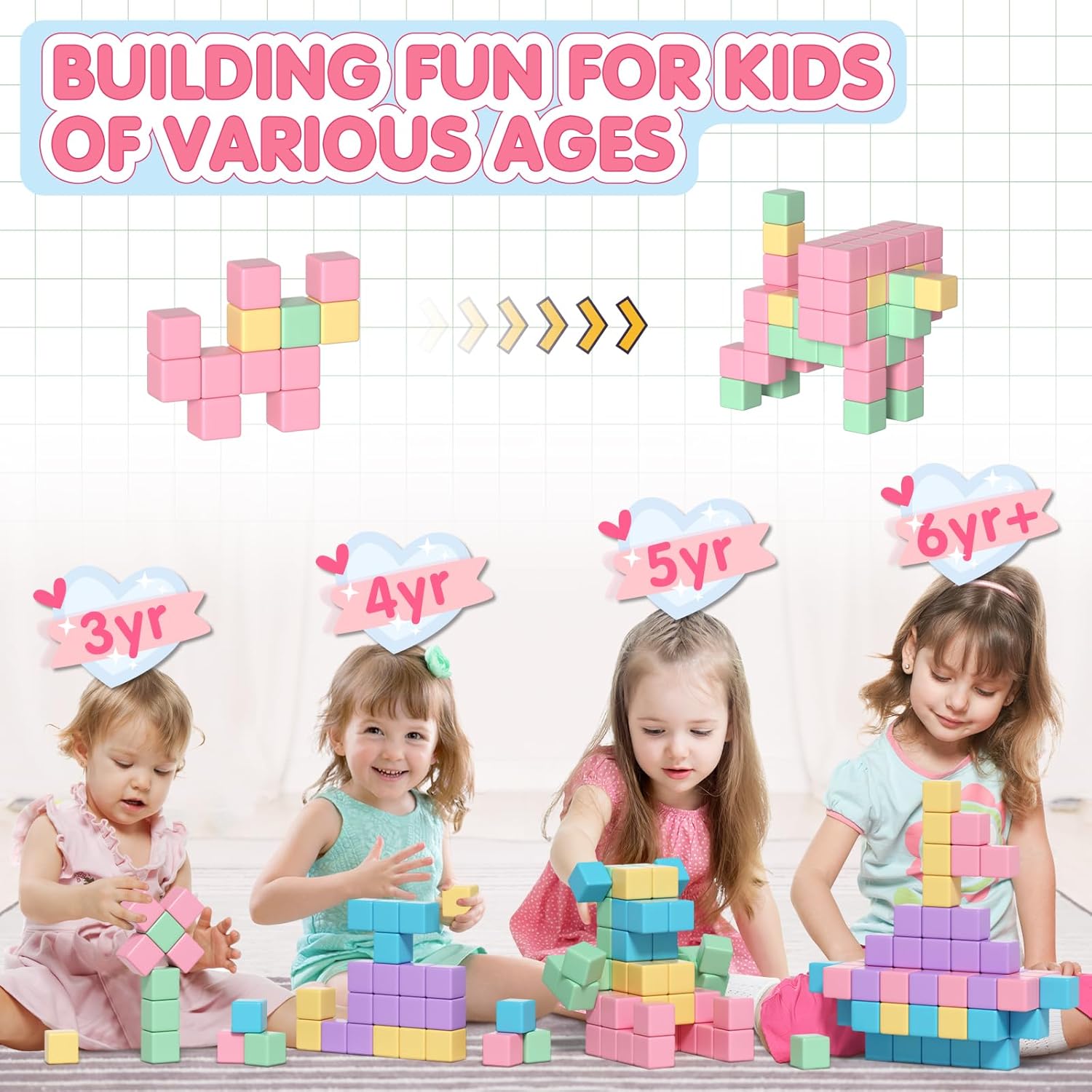 32pcs Magnetic Building Blocks for Kids Ages 3-6