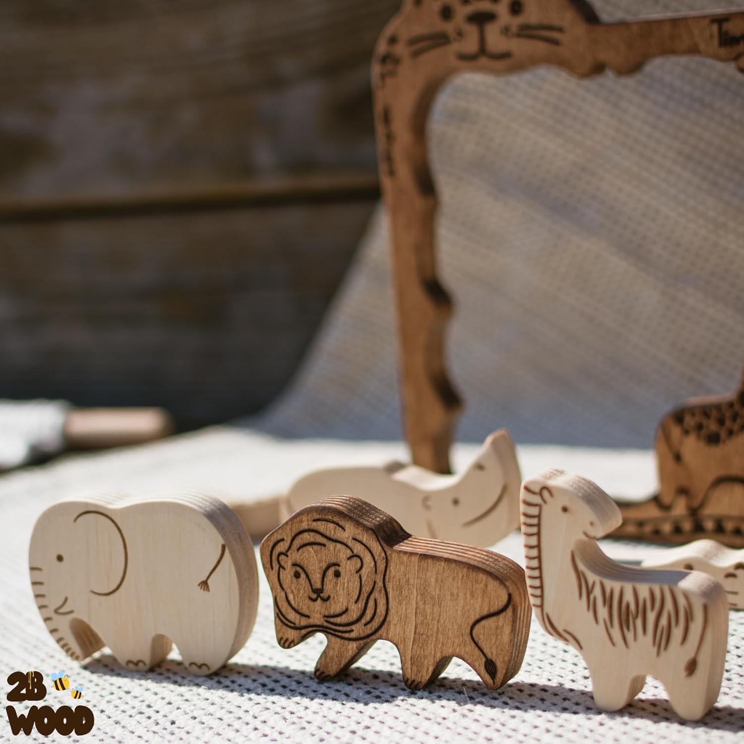 Handmade Wooden Animal Puzzle for Toddlers 3-5
