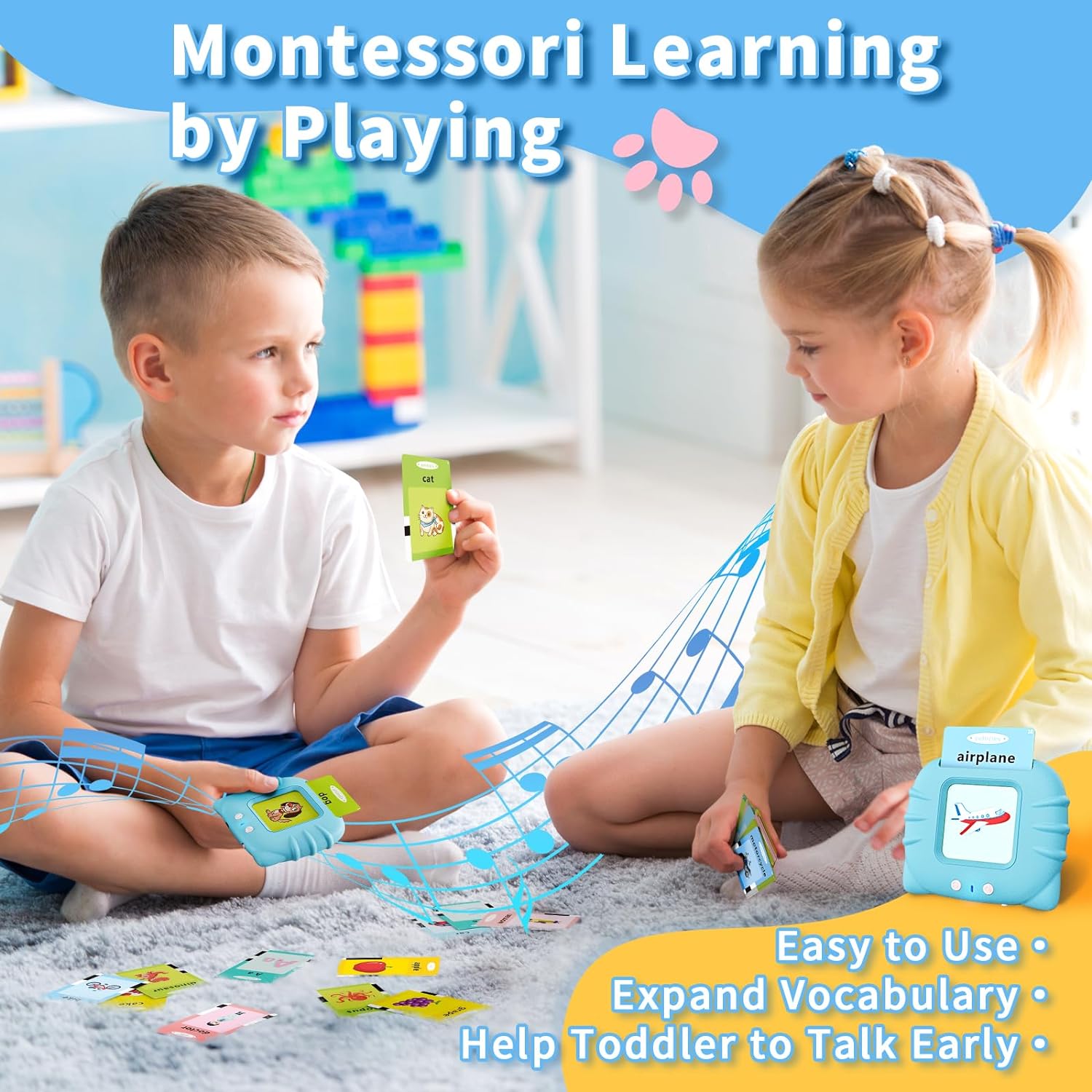 Aullsaty Talking Flash Cards for Toddlers 1-6 Years