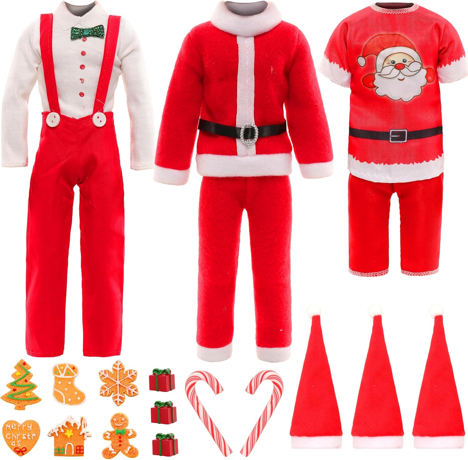 Miunana 12 Inch Boy Christmas Doll Outfit 17 PCS
