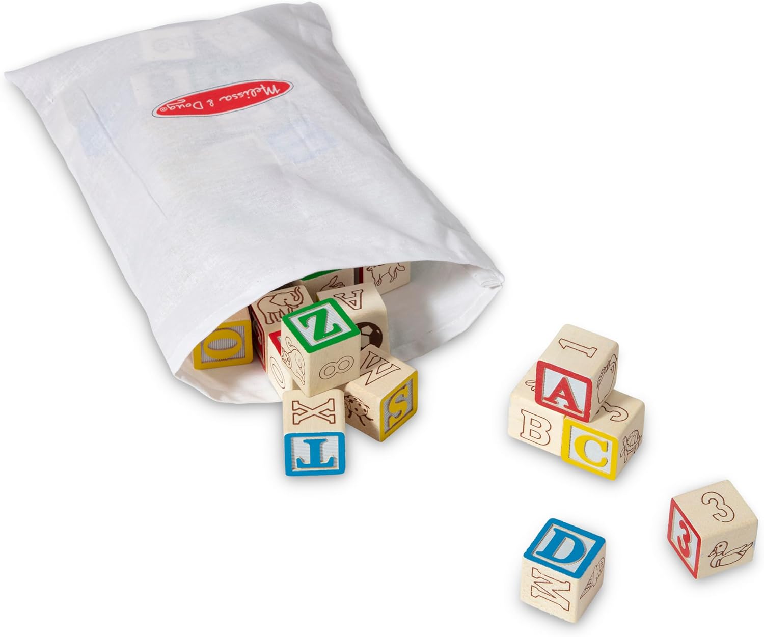 Melissa Doug Deluxe Wooden ABC123 Blocks Set 50 pcs 1