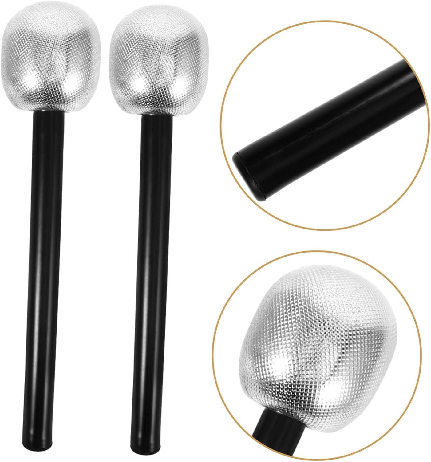 UPKOCH 2pcs Silver Mic Costume Prop for Kids and Halloween