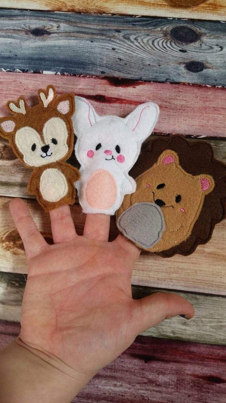 Felt Woodland Animal Finger Puppets Set of Nine