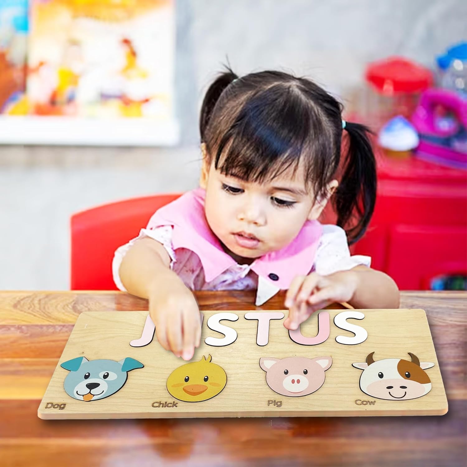 Customized Name Puzzle for Toddlers Wooden Busy Board