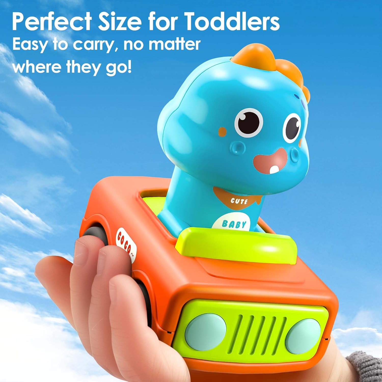 iPlay iLearn Press to Go Car Toy for Toddlers 1-3 Years
