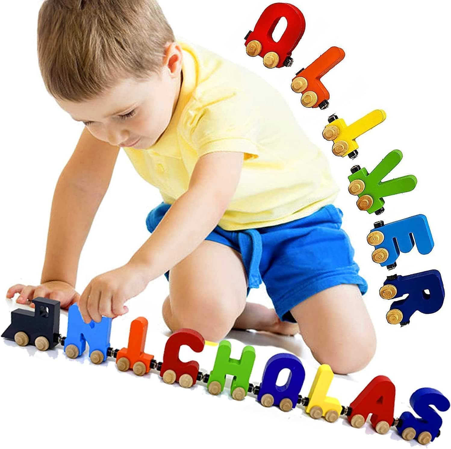 KIDZCO Wooden Trains Puzzle for Kids 1