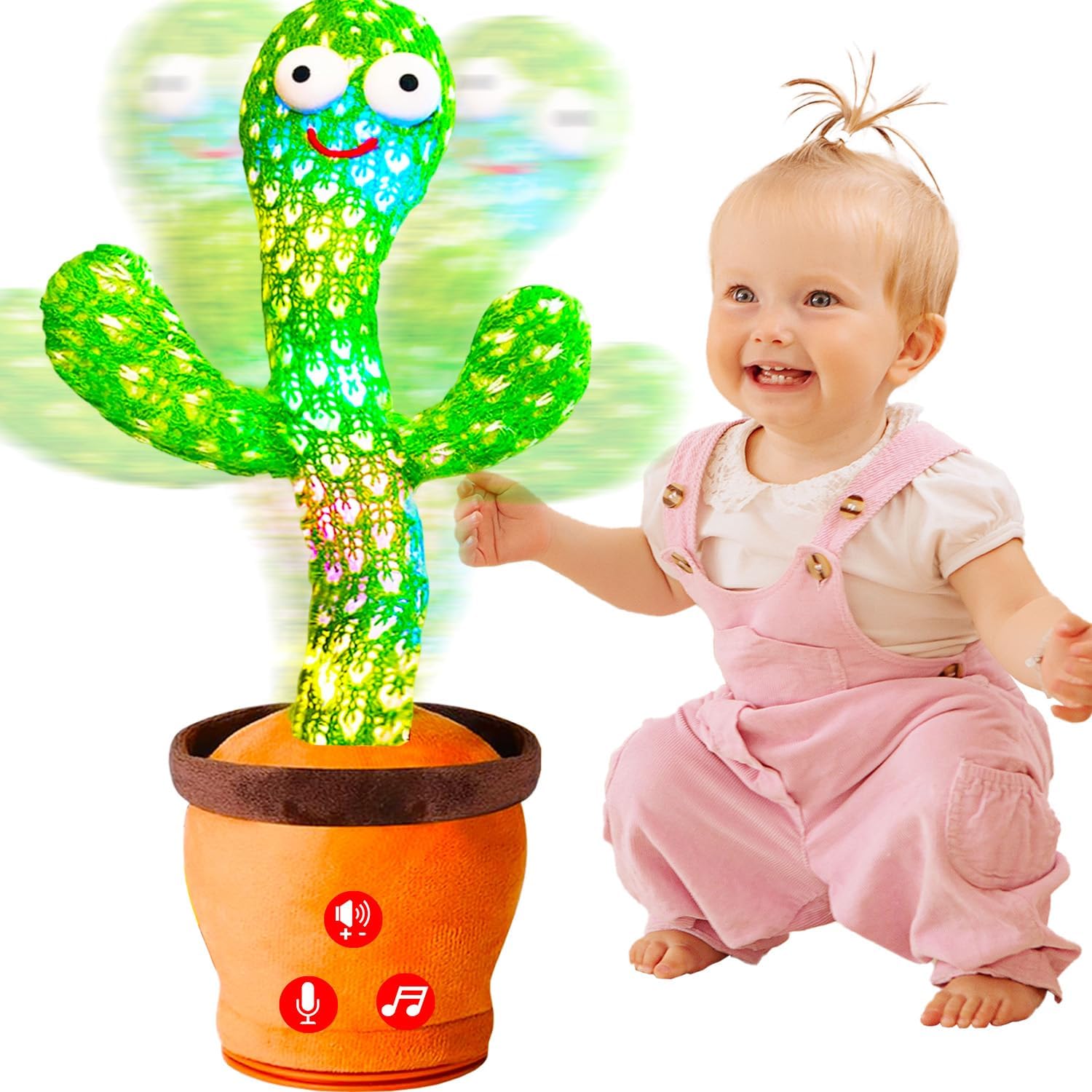 Vitosup Volume Adjustable Talking Cactus Toy for Baby and Toddler