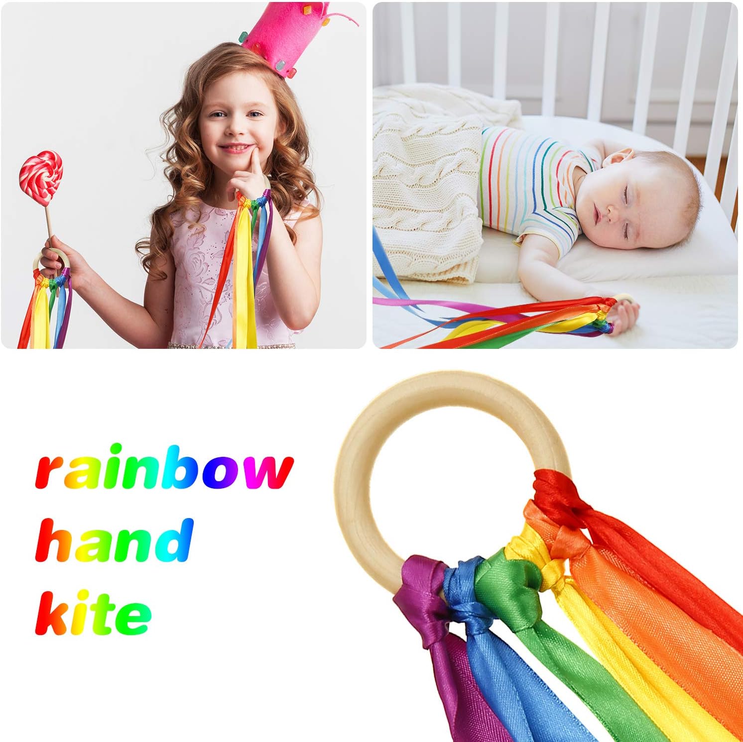 WILLBOND 3-Piece Rainbow Hand Kite Set
