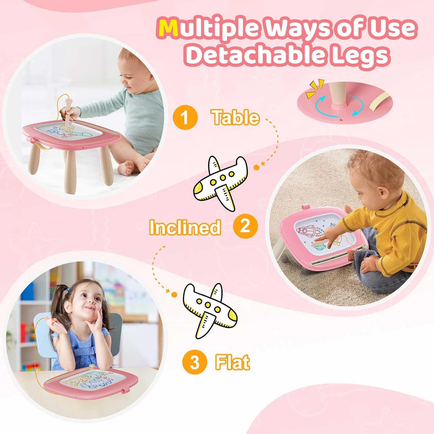 Kikidex Magnetic Drawing Board for Toddlers 1-3 Years Old