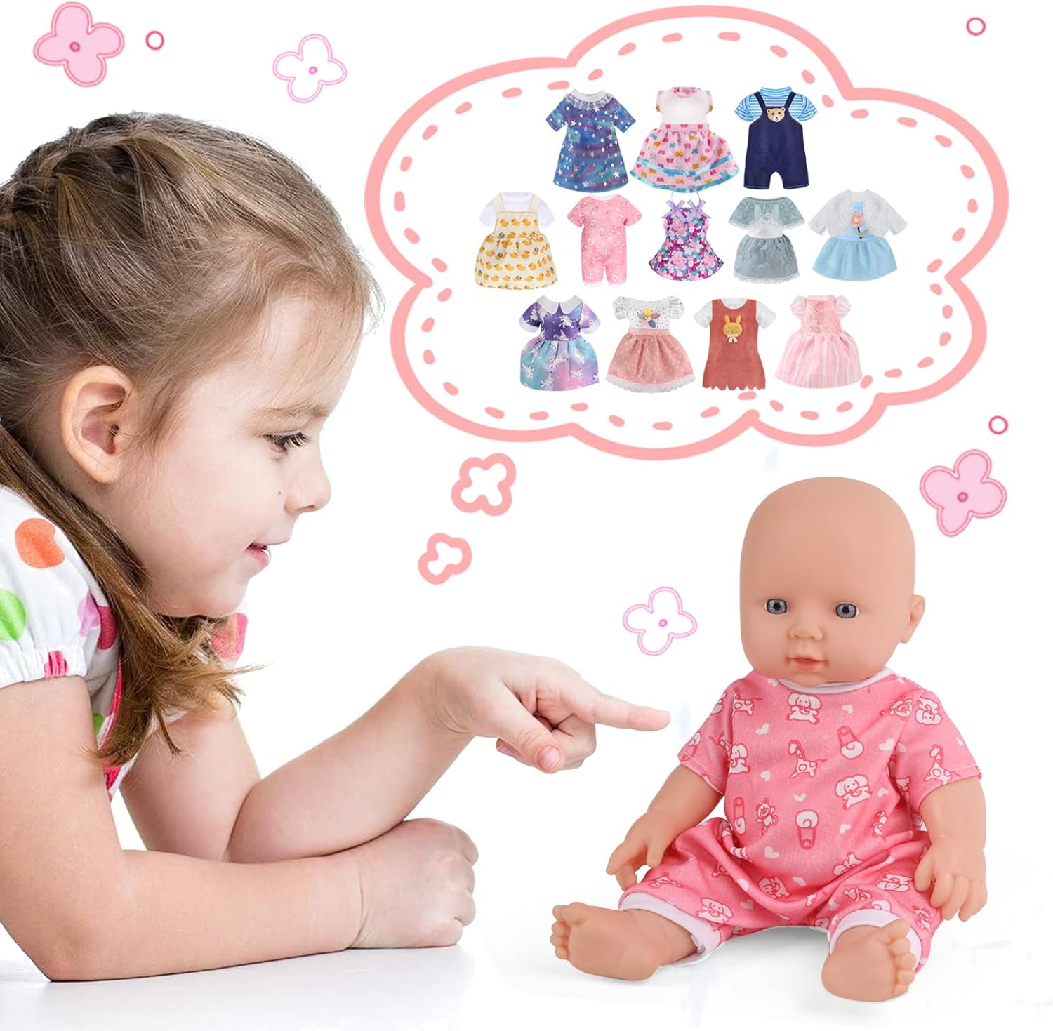 Digabi Girl Doll 12 Sets Outfits Accessories