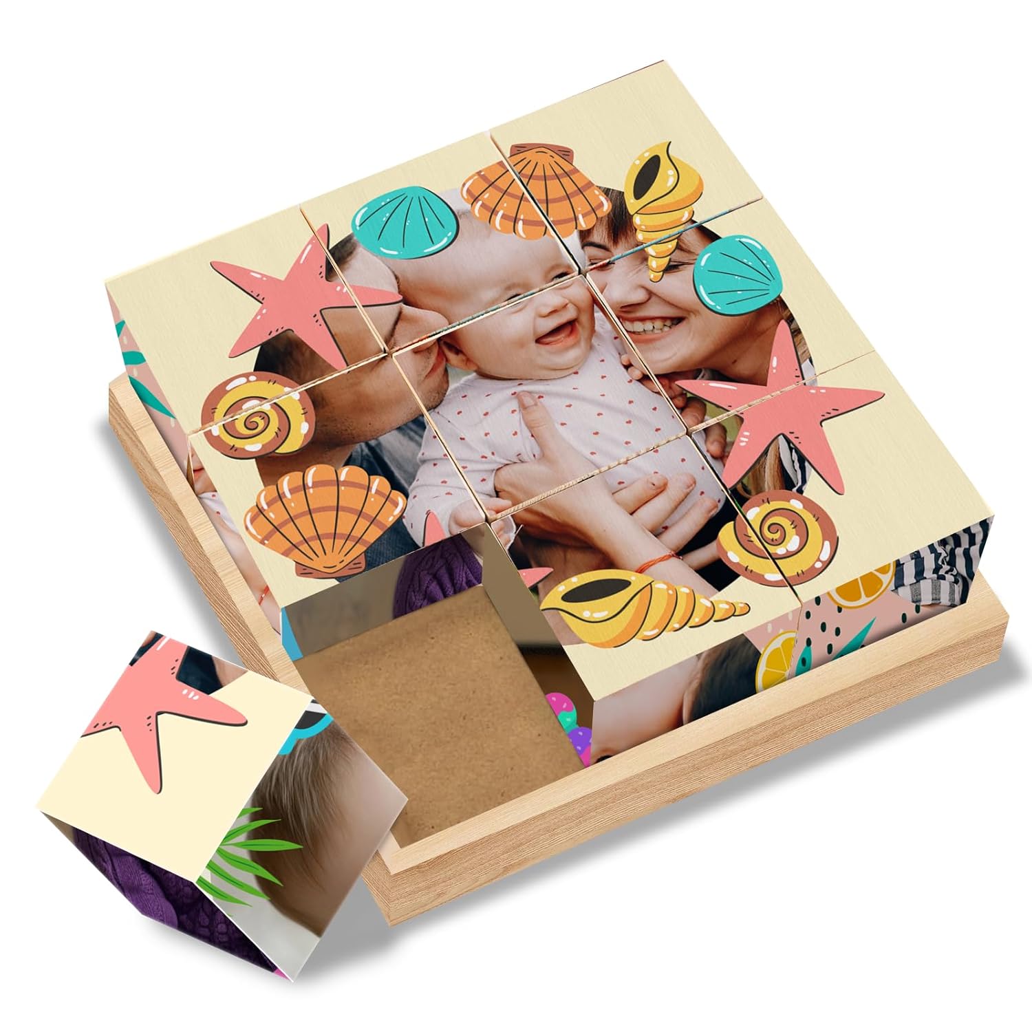 Personalized Wooden Cube Puzzles for Toddlers