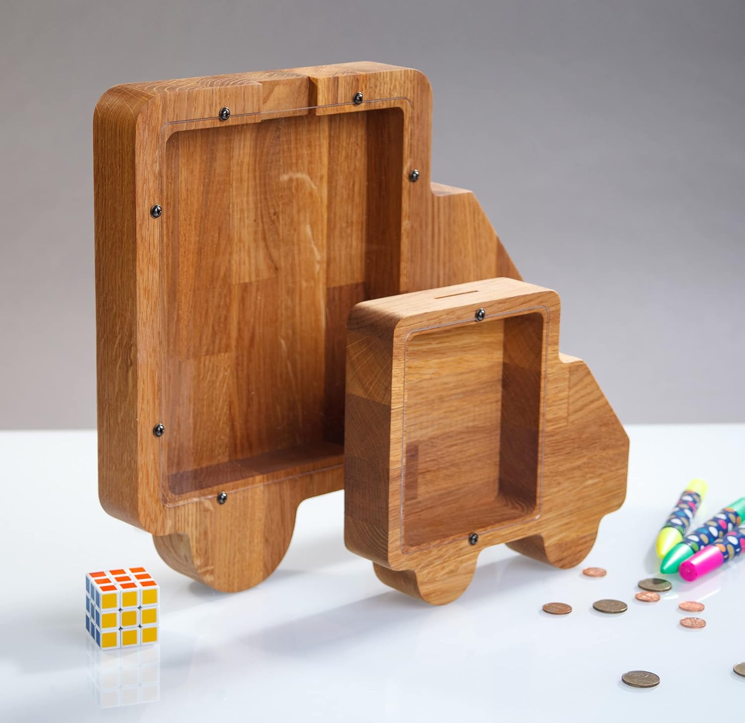 Wooden Piggy Bank Truck for Kids and Adults