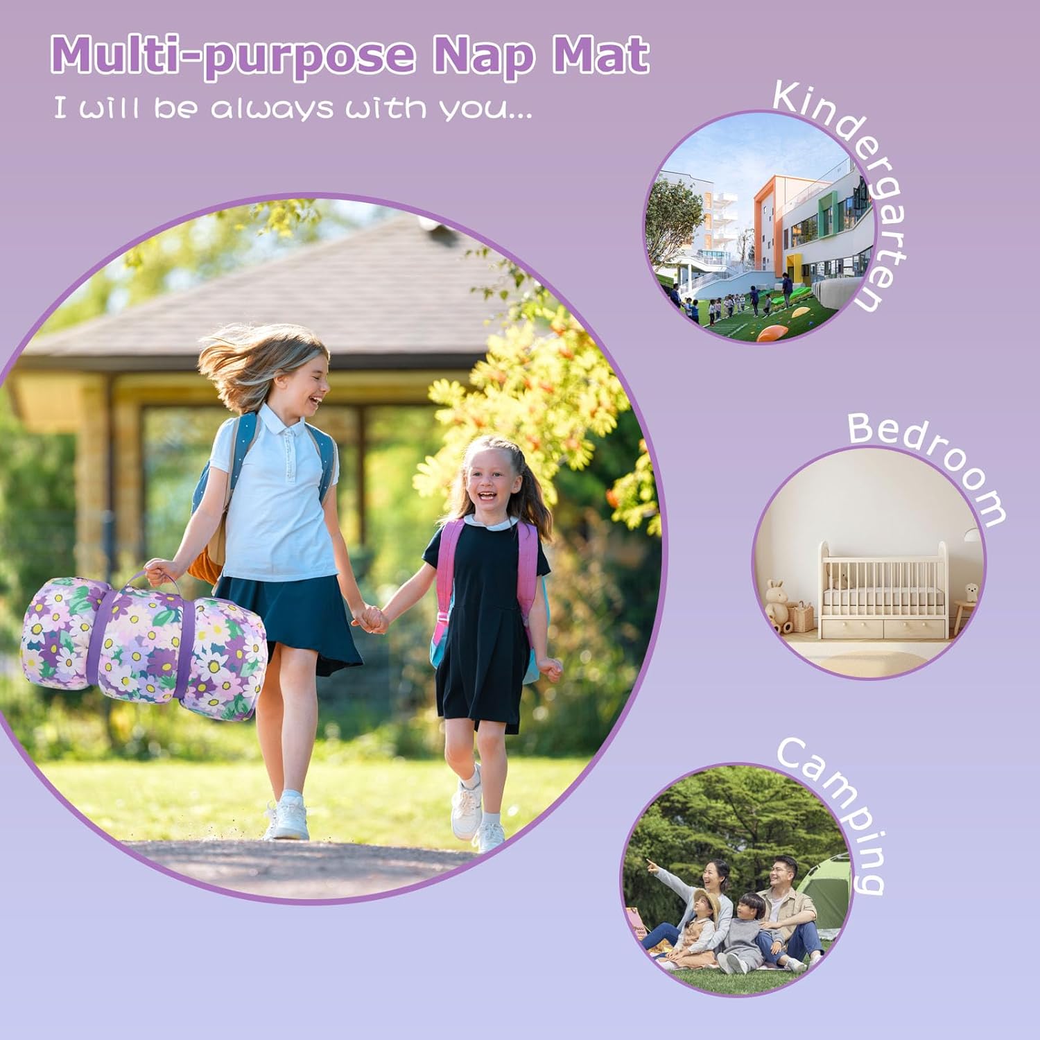 Hi Sprout Toddler Nap Mat with Pillow and Blanket 1