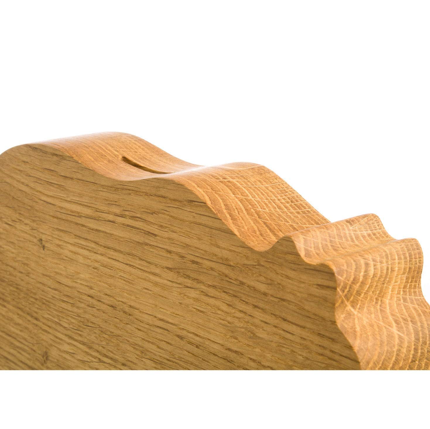 Wooden Money Box - Grizzly Bear Piggy Bank with Organic Glass