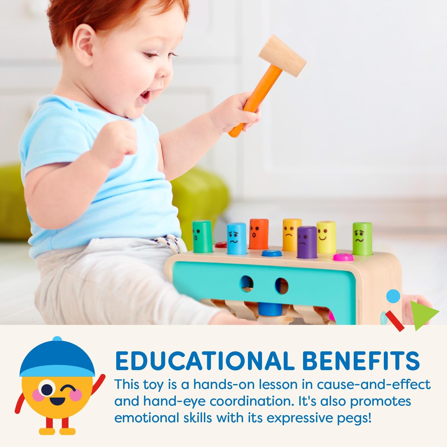 Battat Wooden Hammer Toy for Toddlers 1 Year 1