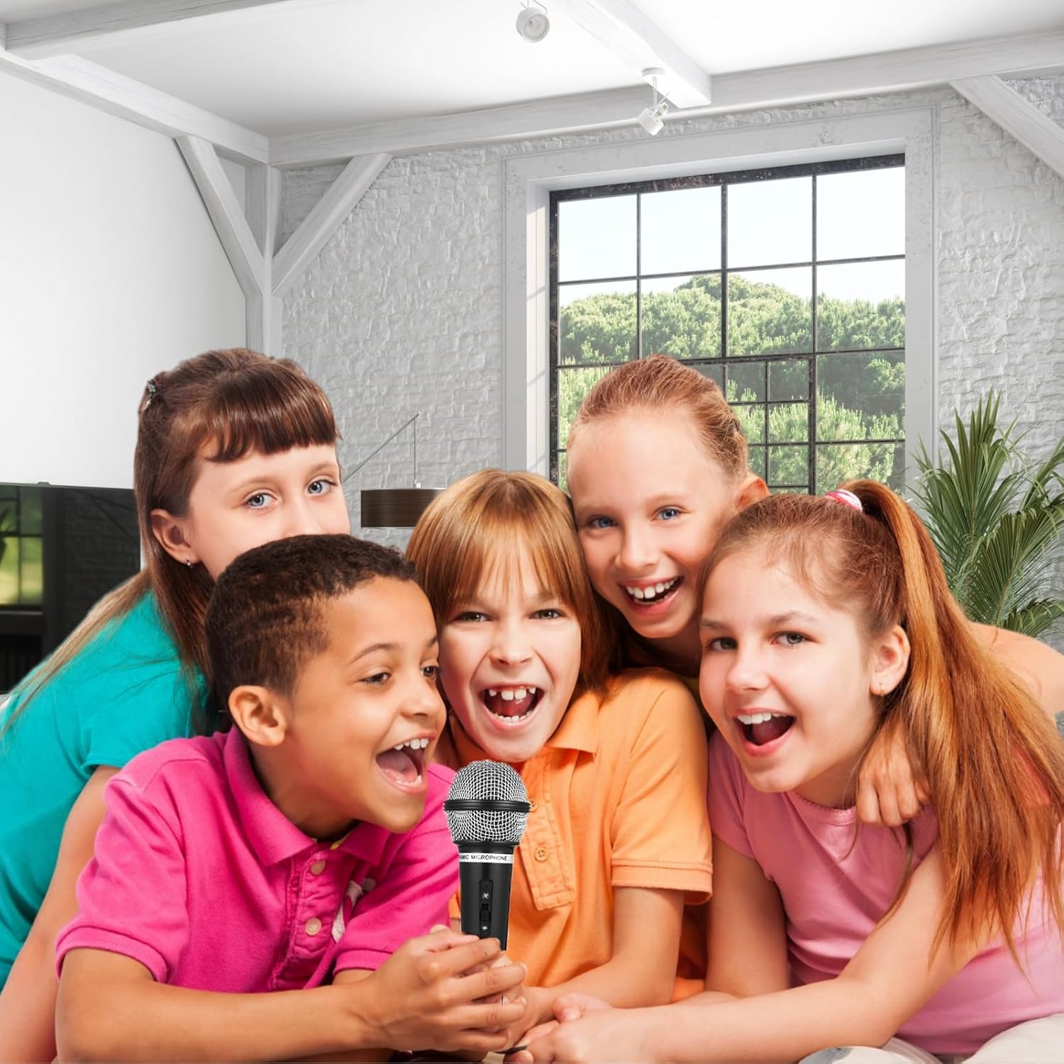 Sealhuan Fake Microphone Toy for Kids Black Pretend Mic