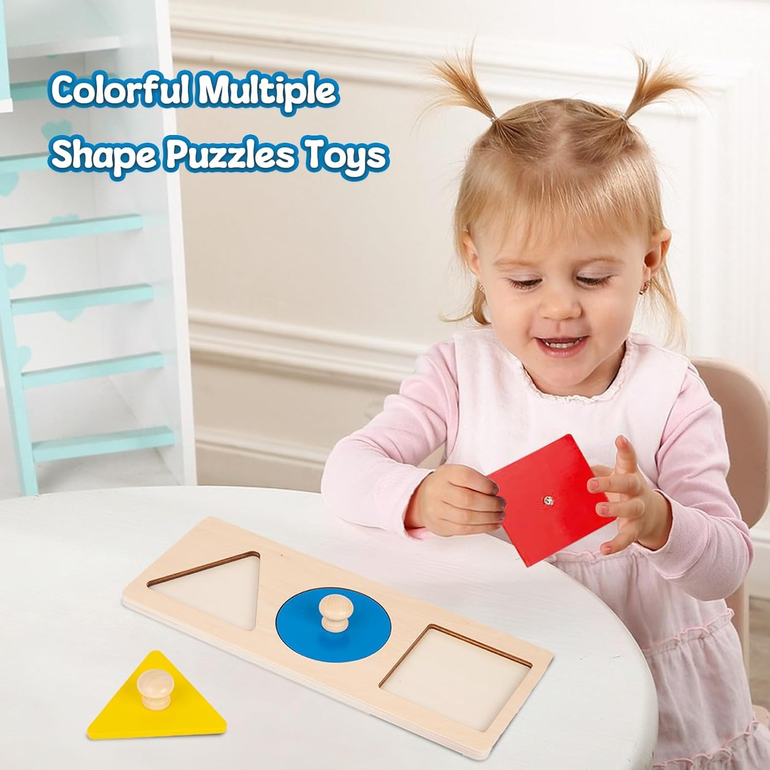 Adena Montessori Jumbo Knob Shape Puzzle for Toddlers 1-3