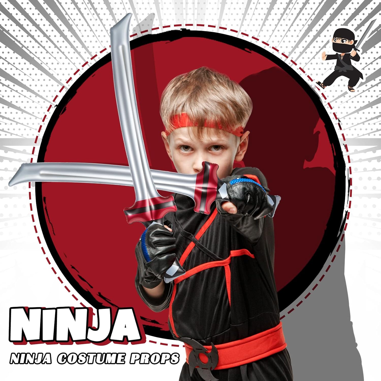 Deekin 24 Pcs Inflatable Ninja Samurai Sword Toy 1