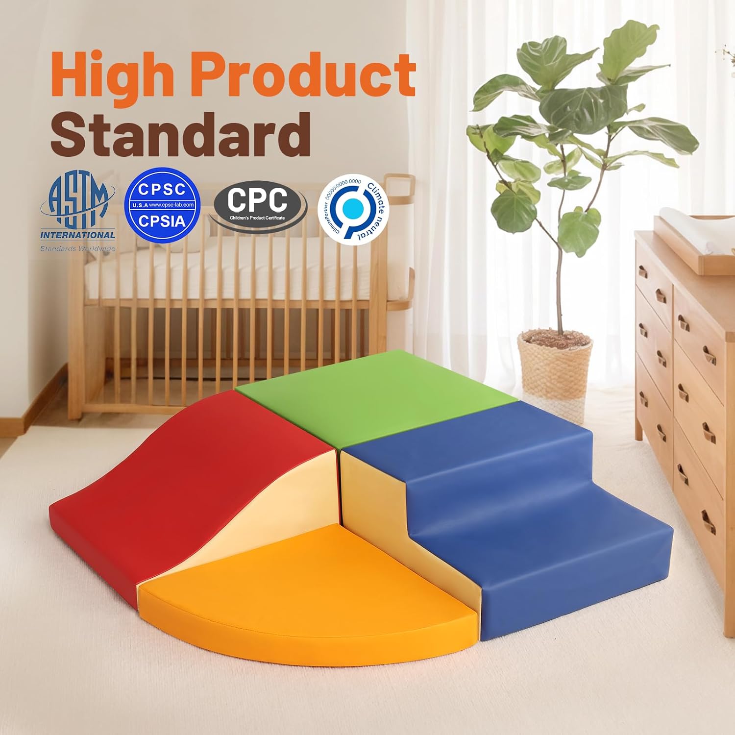 4-Piece Soft PU Leather Toddler Climbing Set