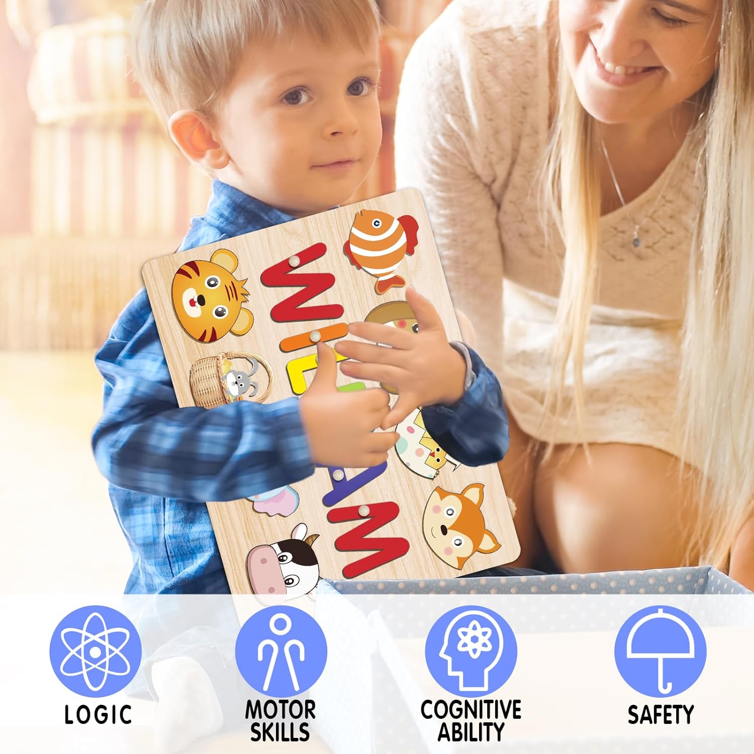 Personalized Name Puzzle for Kids 1 Year Old