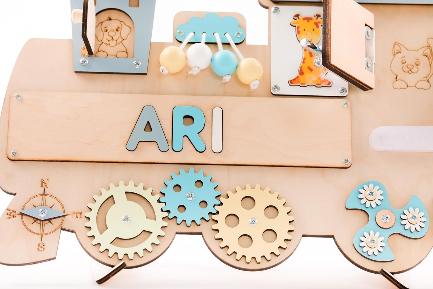 Customized Name Puzzle for Toddlers Montessori Wooden Busy Board