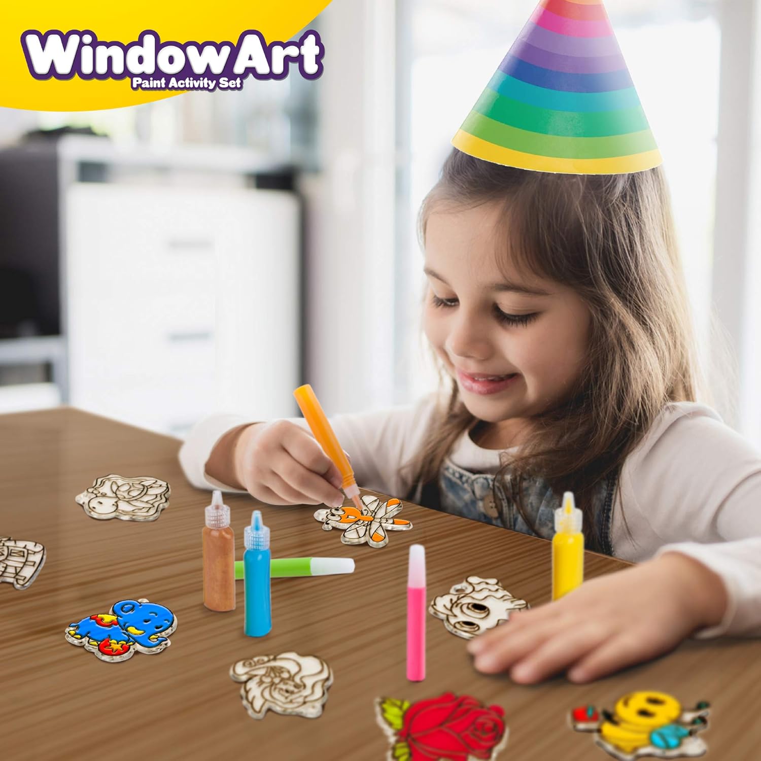 Creative Kids Window Paint Art Kit - 24 Suncatchers Set