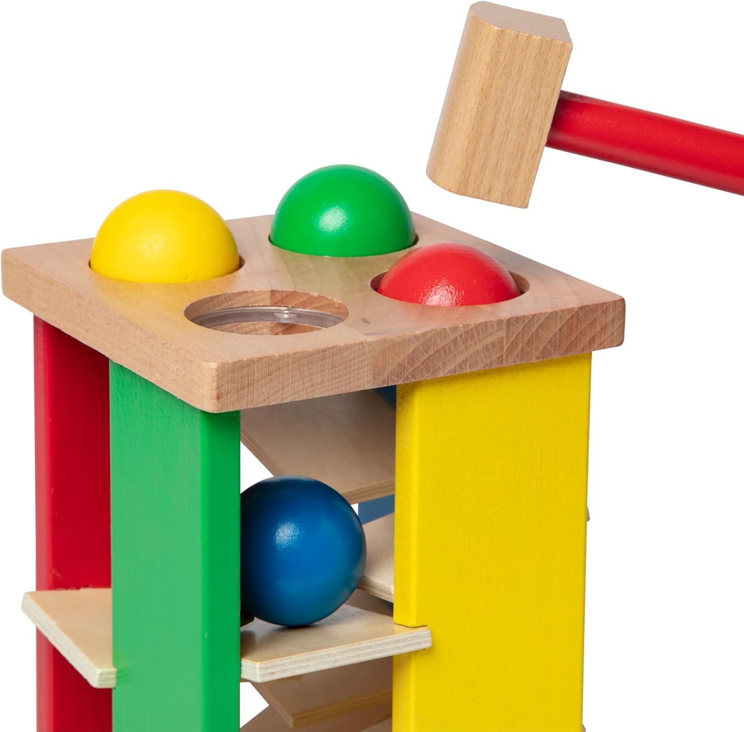Melissa Doug Deluxe Pound and Roll Wooden Tower Toy