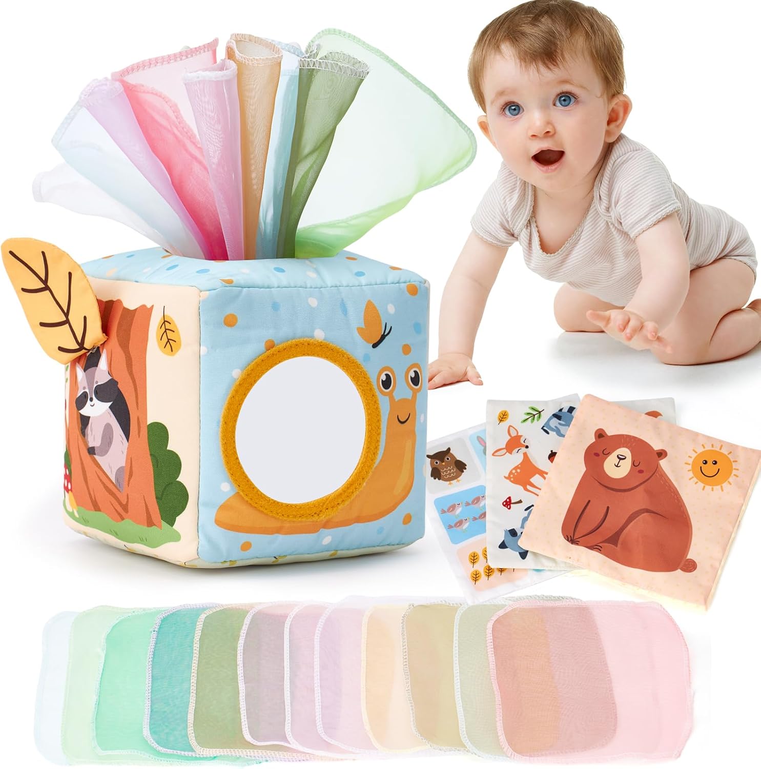 Hahaland Baby Tissue Box Toy for 6-12 Months