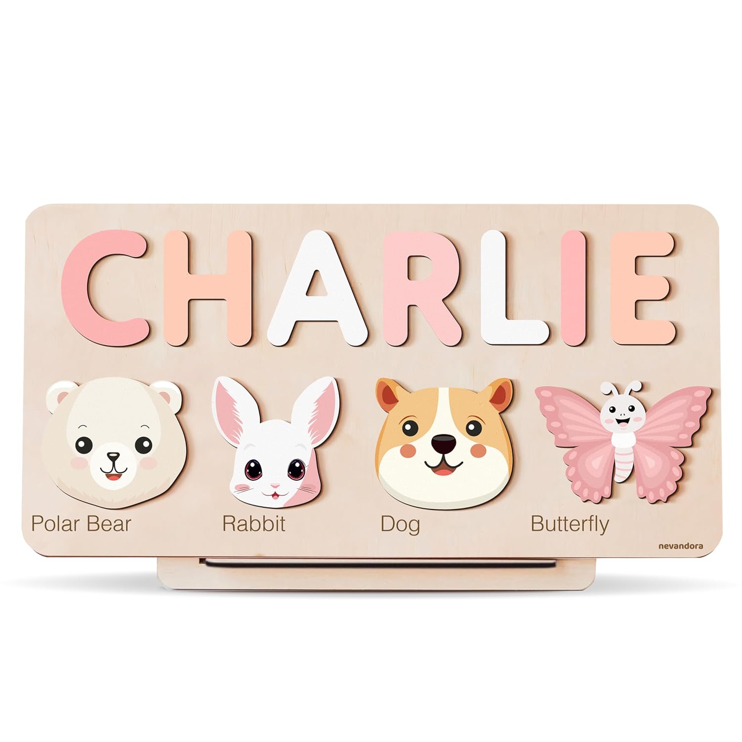 Custom Wooden Animal Puzzle for Baby with Name