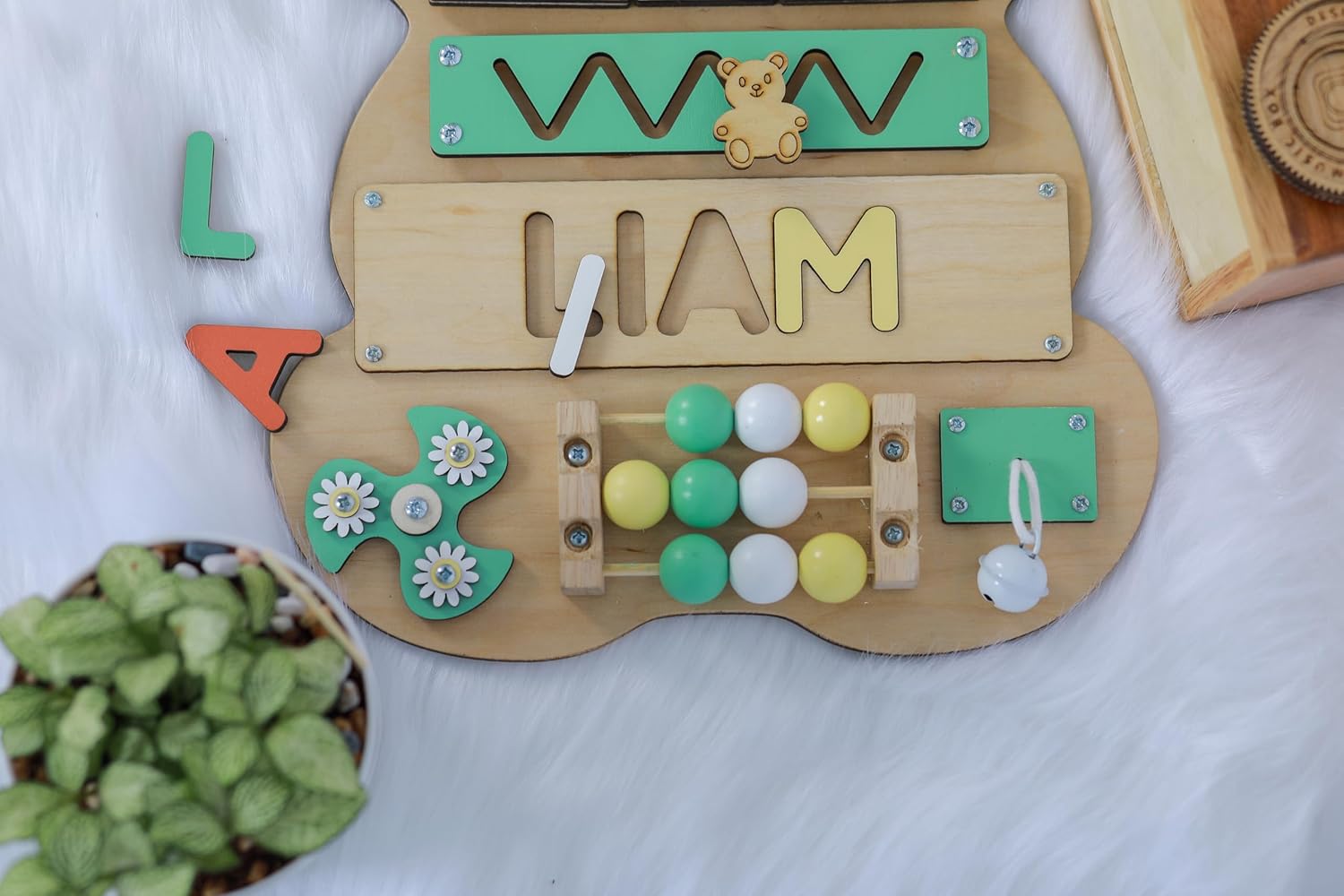 Customized Name Puzzle for Toddlers Educational Wooden Busy Board