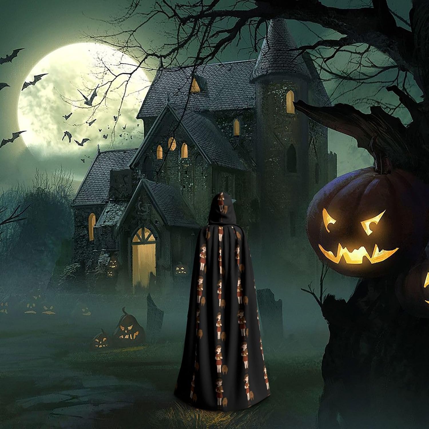 MJHKXLJ Capybara Hooded Cloak for Halloween Costume