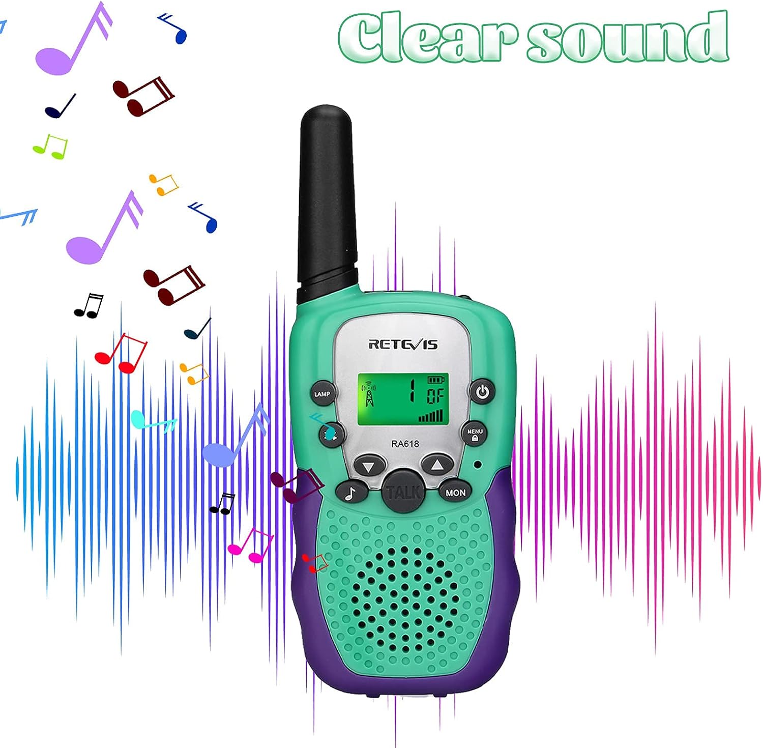 Retevis RA18 Walkie Talkie Set for Kids 6-12 Years Old Green