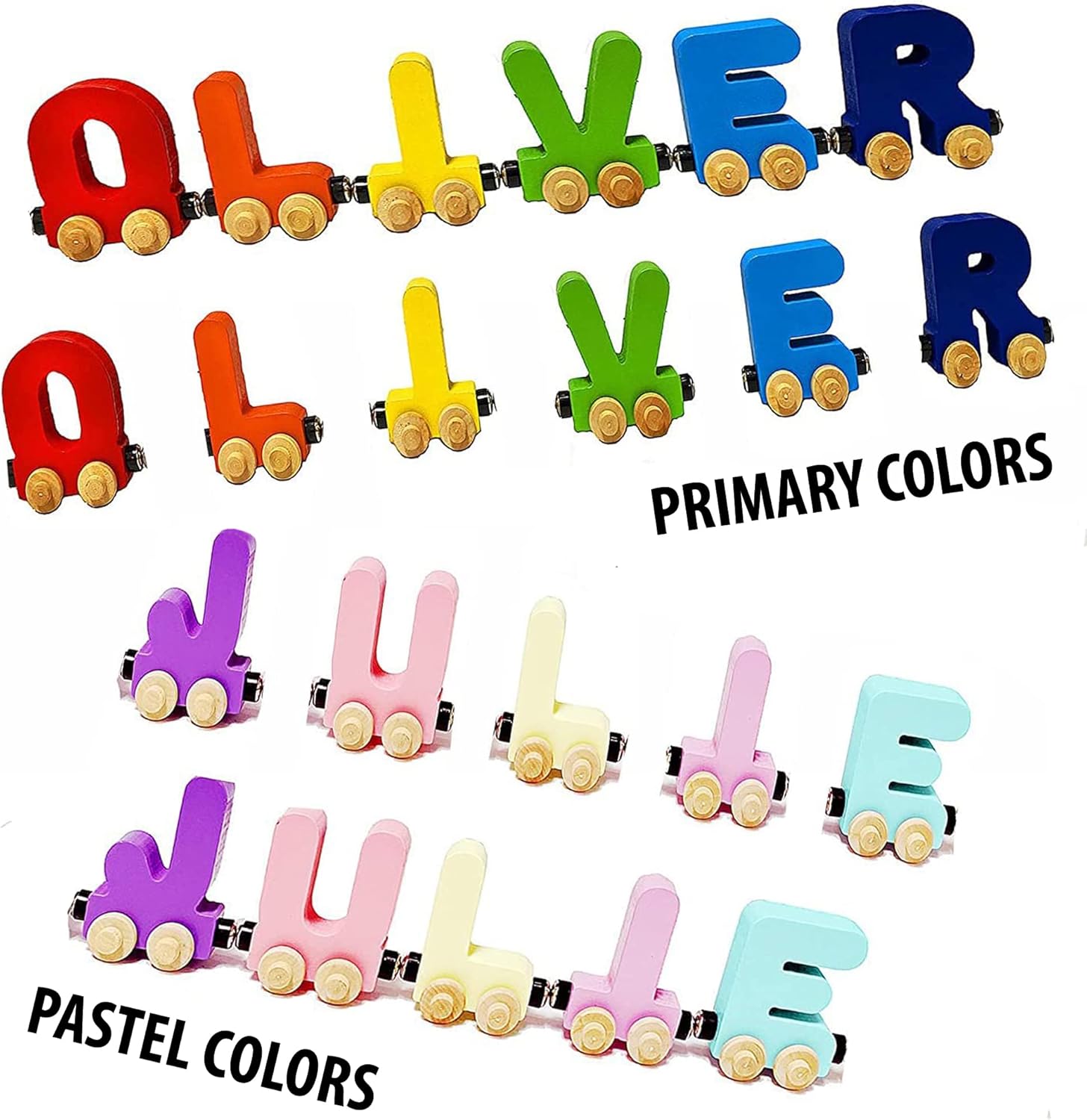 KIDZCO Name Puzzle Trains - Educational Toy for Kids 1-6 Years