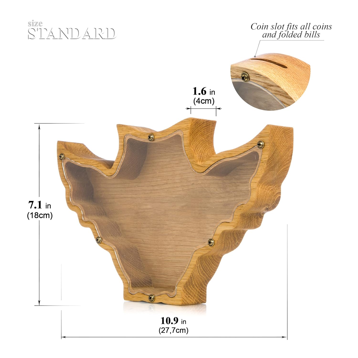 Unique Owl Piggy Bank Durable Wooden Money Box for Kids Adults