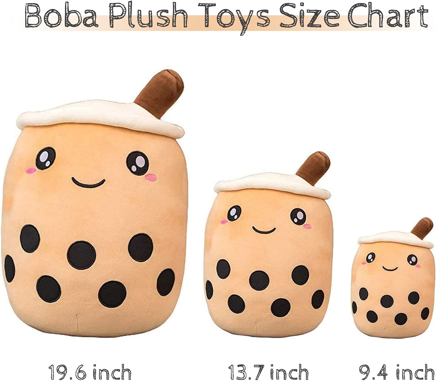 Cute Boba Plush Pillow for Kids Soft Hugging Stuffed Toy