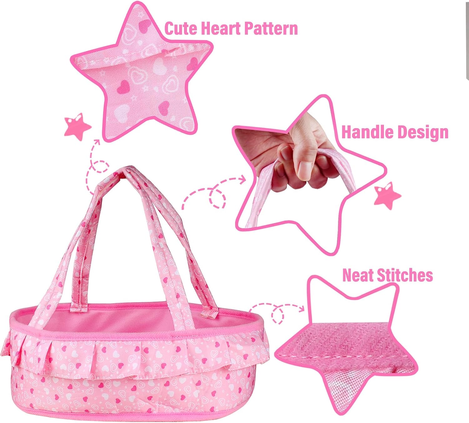 Young Buds Baby Doll Cradle Bassinet Portable Carrier