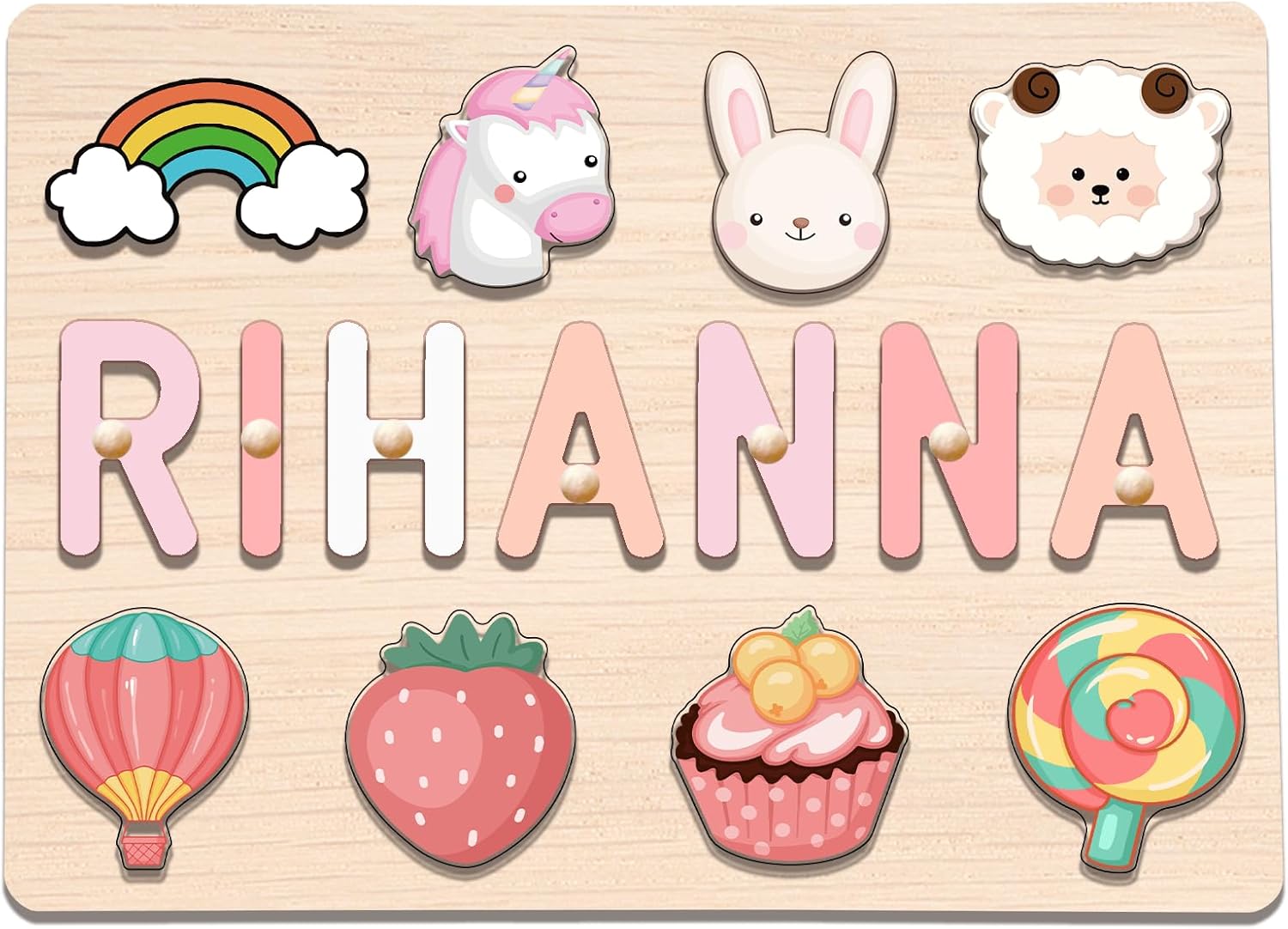 Personalized Name Puzzle for Kids Wooden Puzzle with Engraved Text