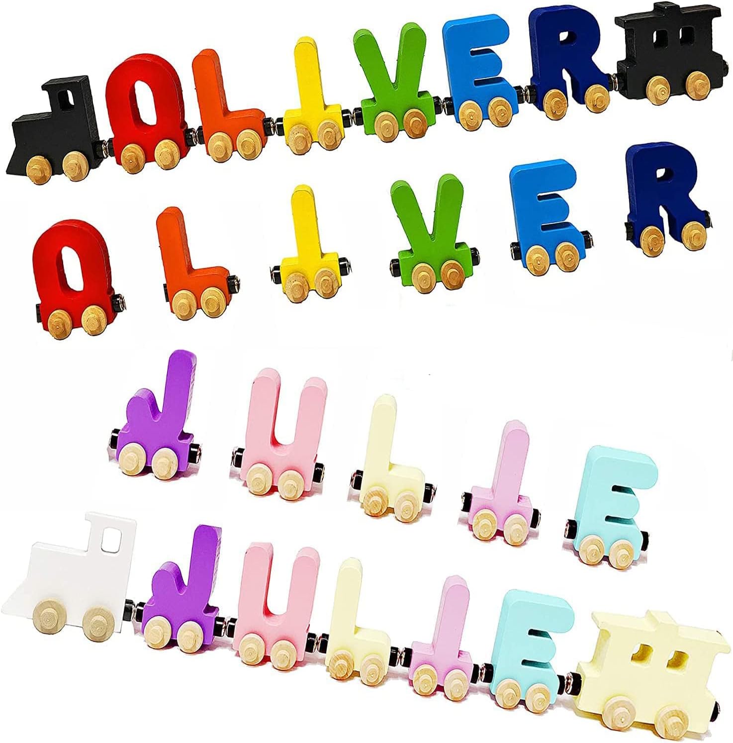 KIDZCO Name Puzzle Trains - Educational Toy for Kids 1-6 Years