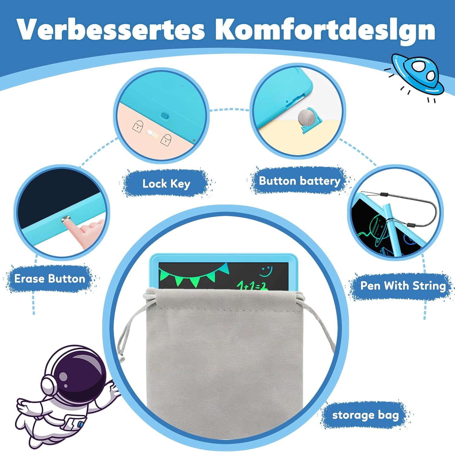 Ormosiat LCD Writing Tablet for Kids 3-8 Years Old